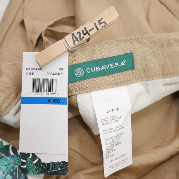Cubavera Linen-Blend Beach Wide Leg Mens Pants - Picture 6 of 7